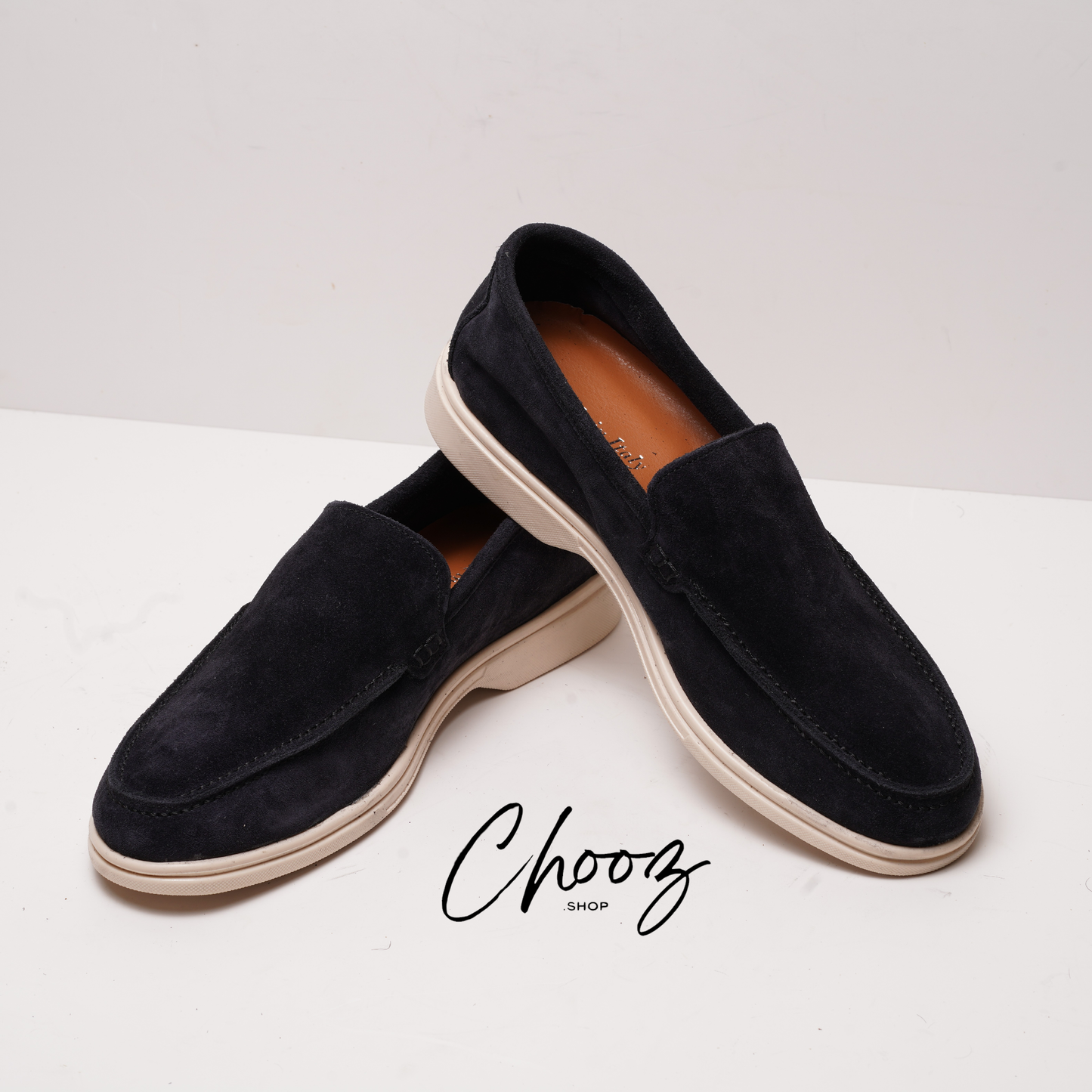 Old Money Mocassin 091 Camoscio Bleu made in Italy