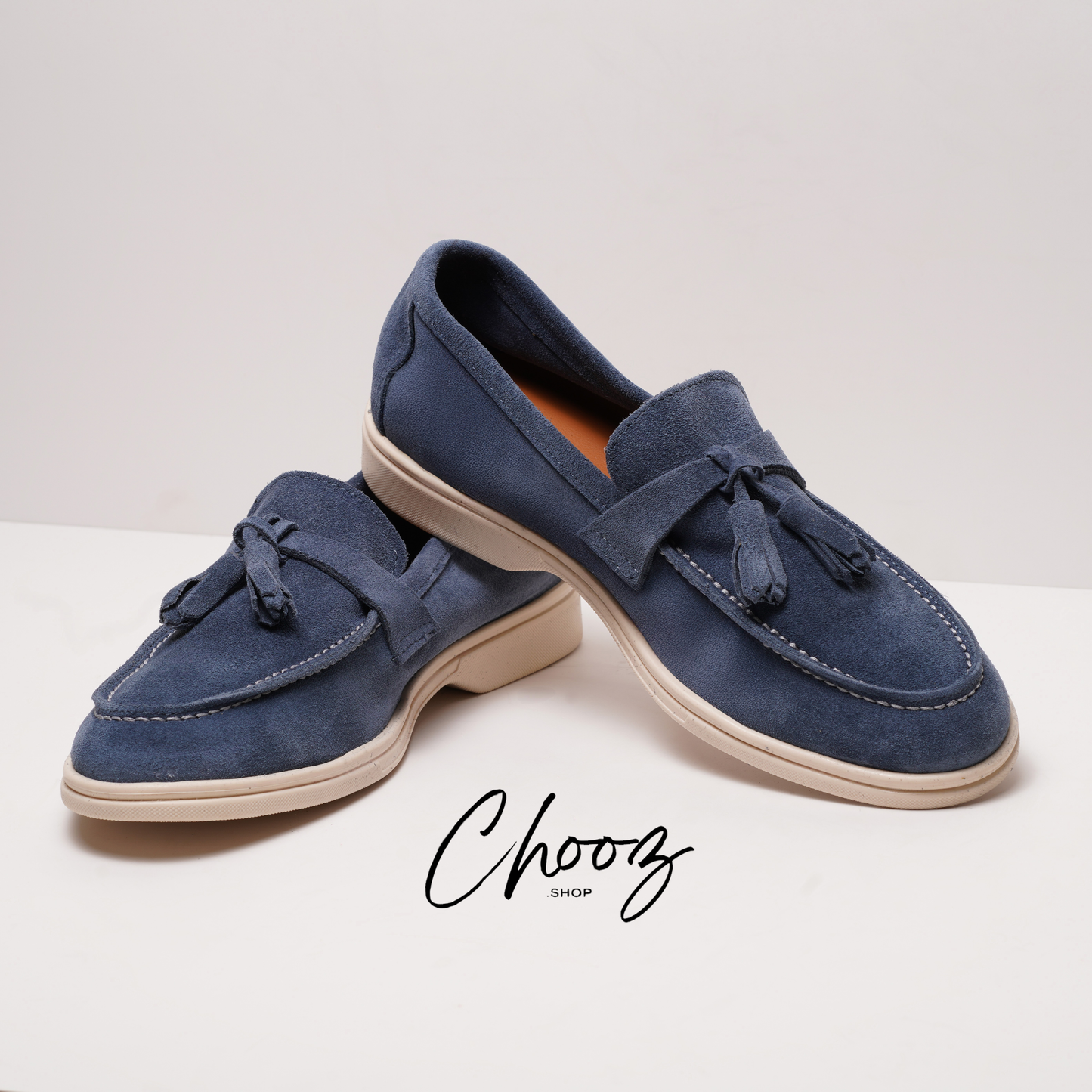 Old Money Mocassin 093 Camoscio Blue Jeans made in Italy
