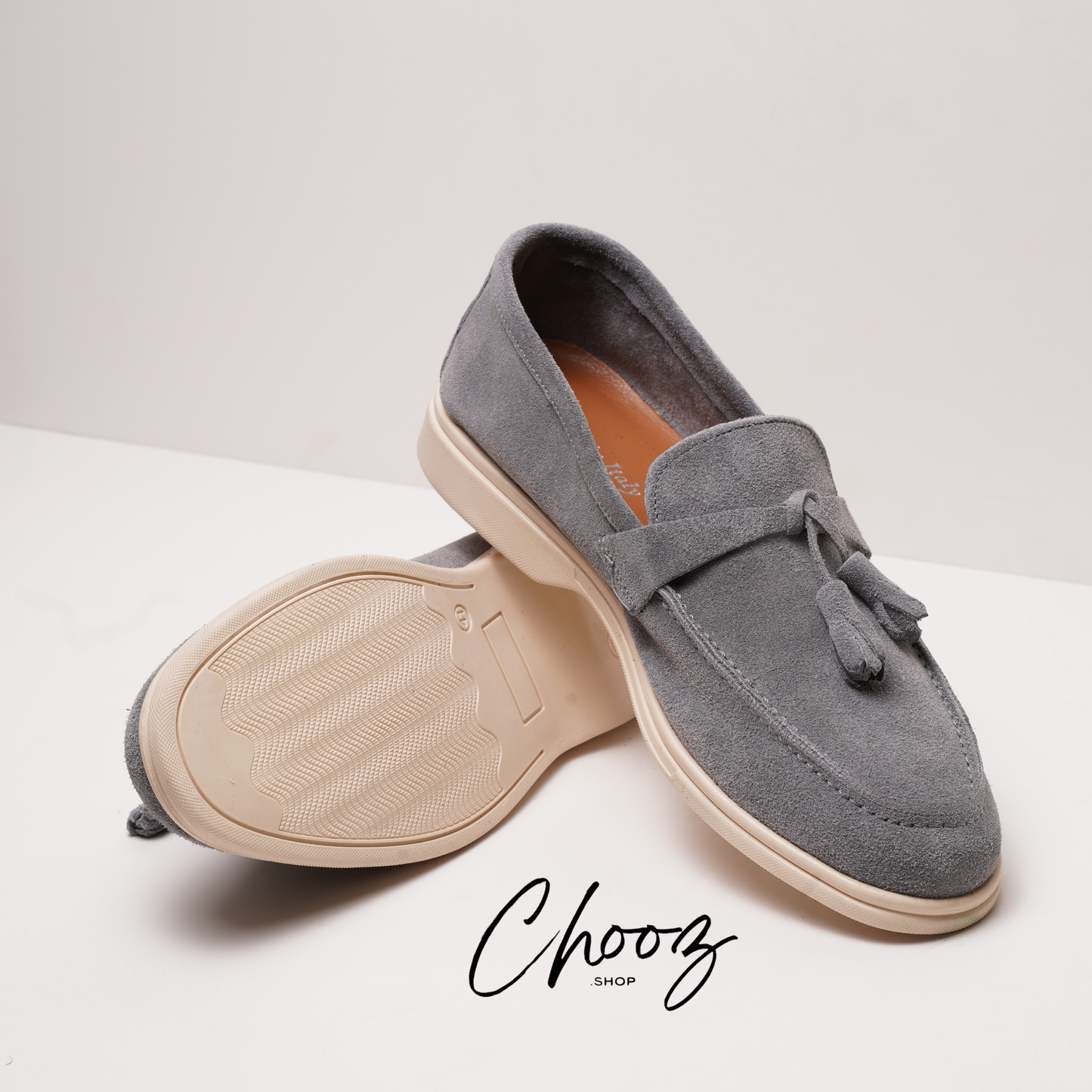 Old Money Mocassin 093 Camoscio Bleu Azur made in Italy