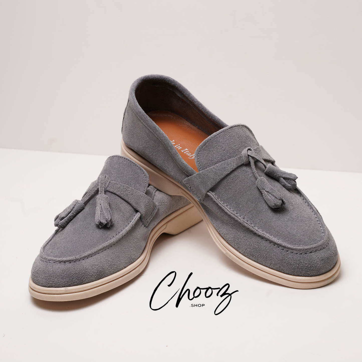 Old Money Mocassin 093 Camoscio Bleu Azur made in Italy