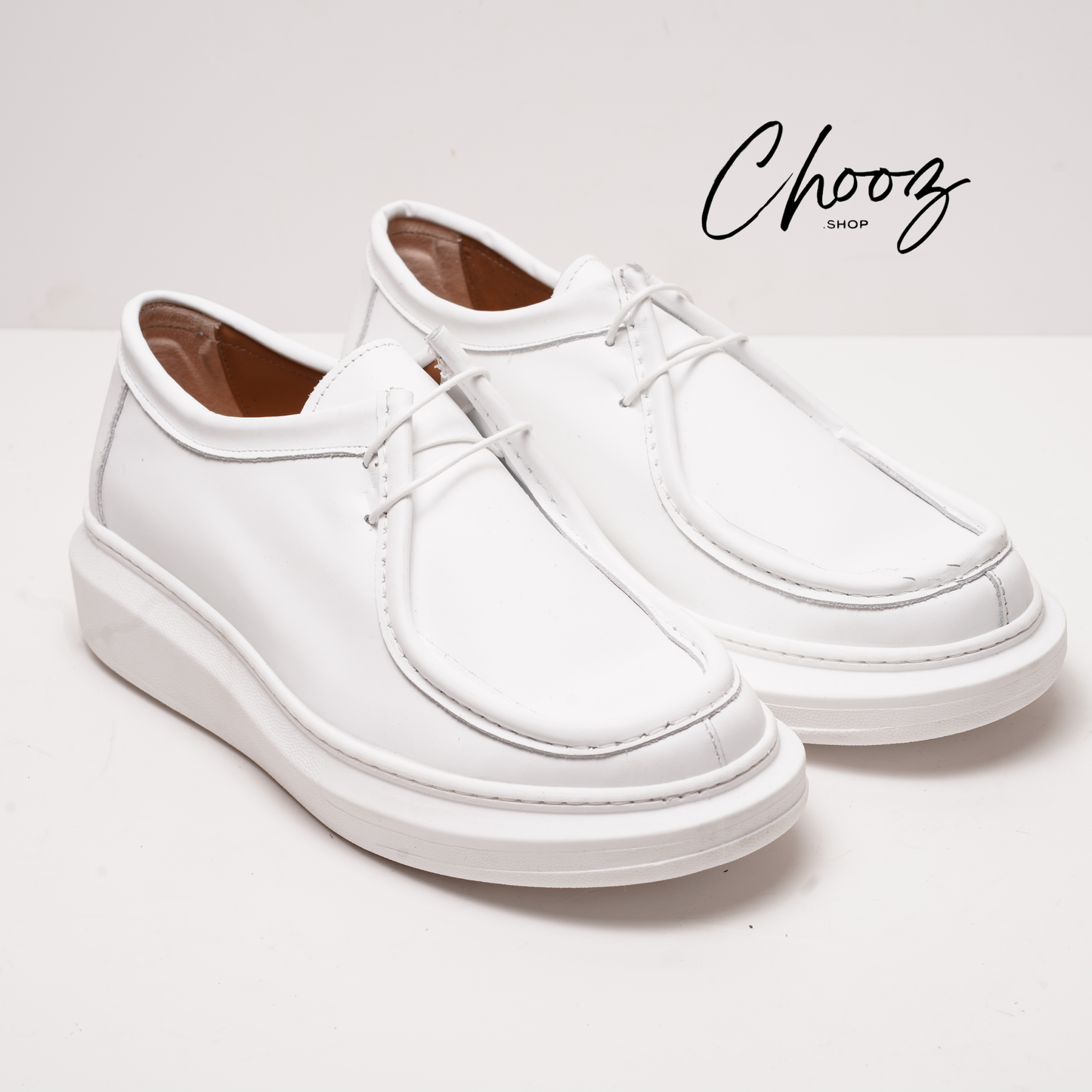 Leather V.F Shoes Blanc Made in Italy