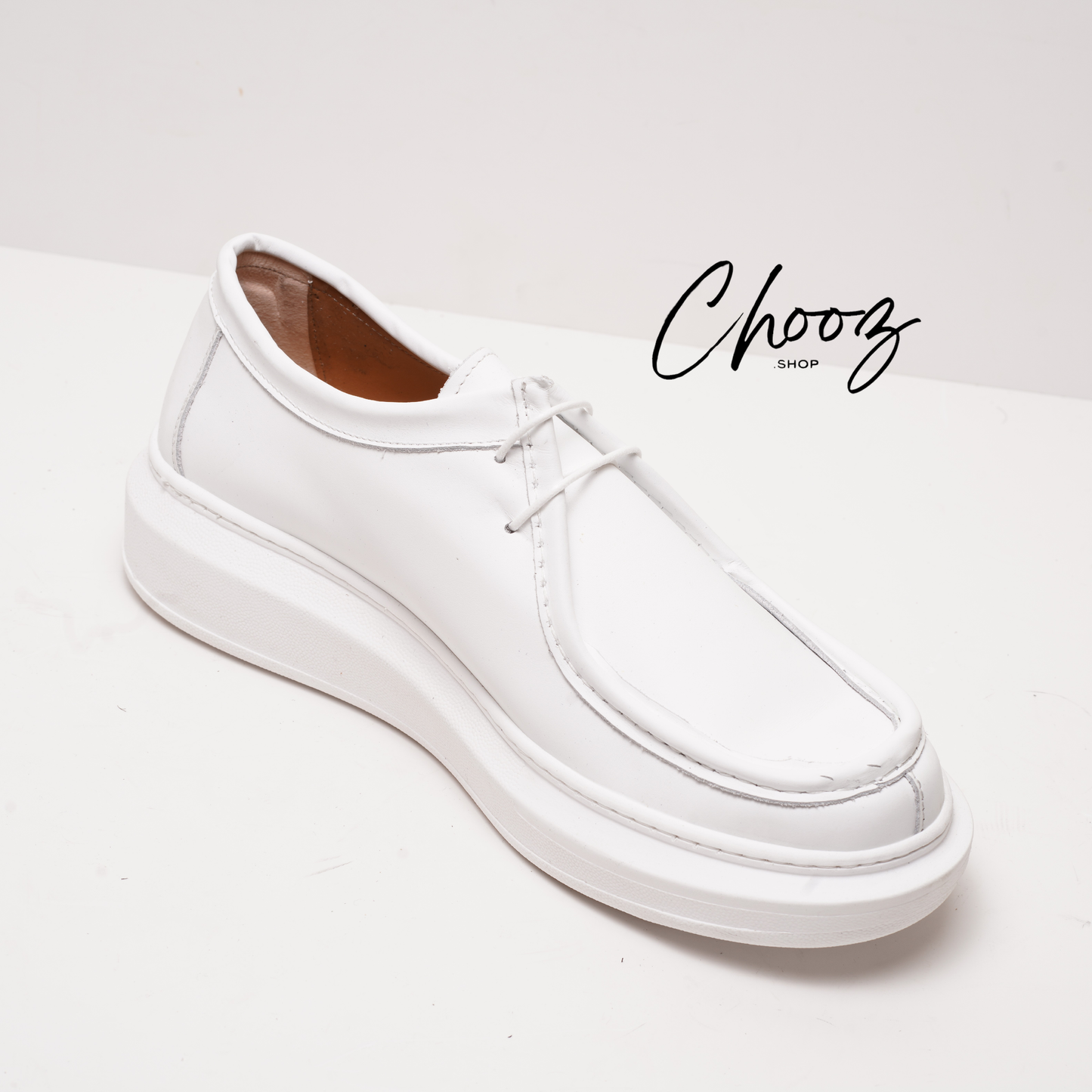 Leather V.F Shoes Blanc Made in Italy