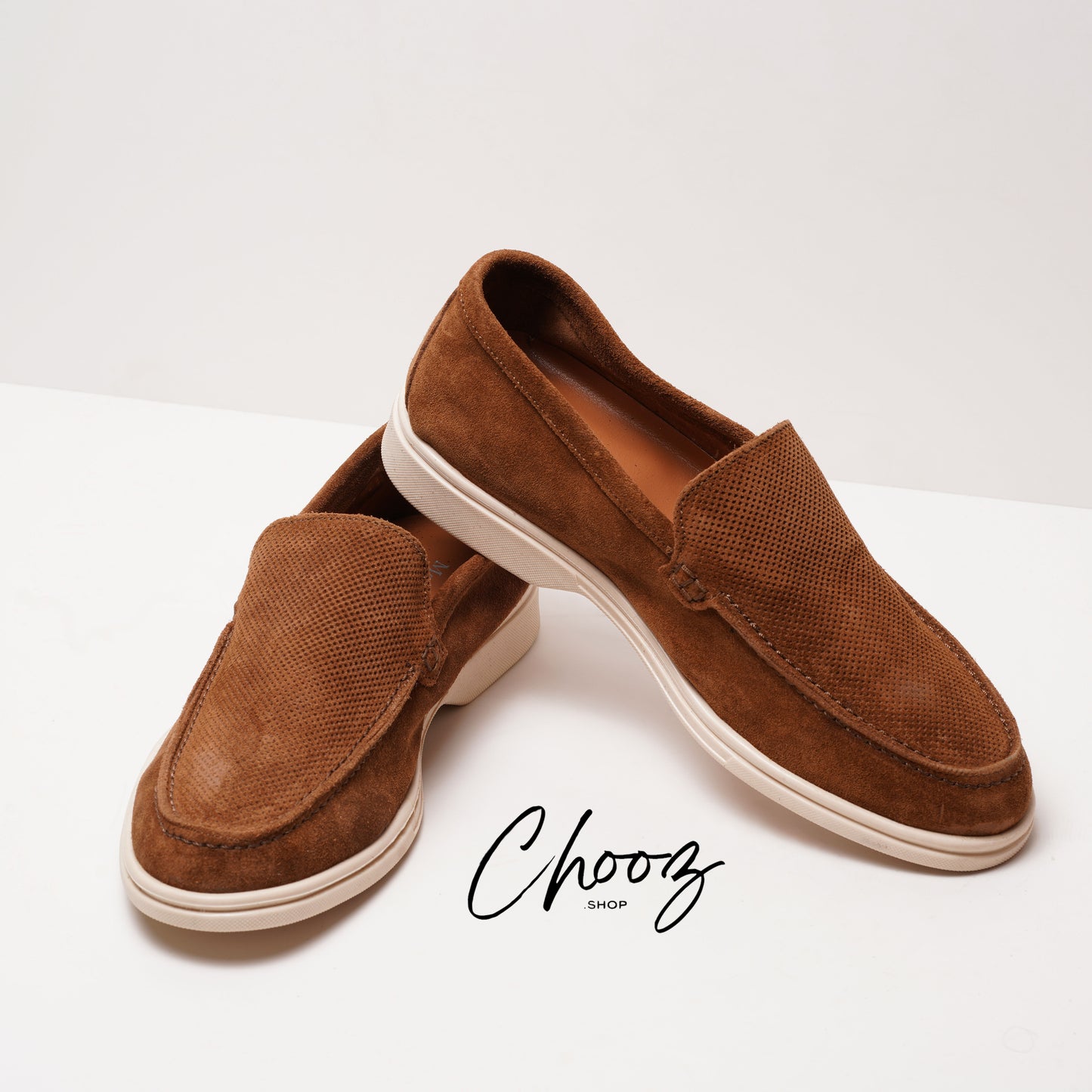 Old Money Mocassin 091 Camoscio Marron Forato made in Italy