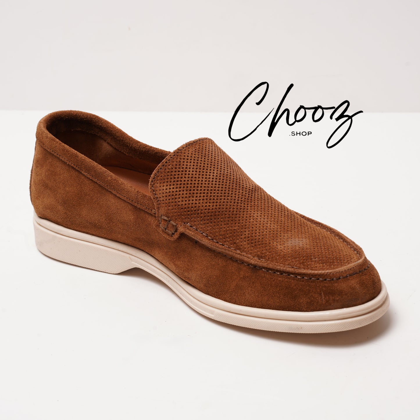 Old Money Mocassin 091 Camoscio Marron Forato made in Italy