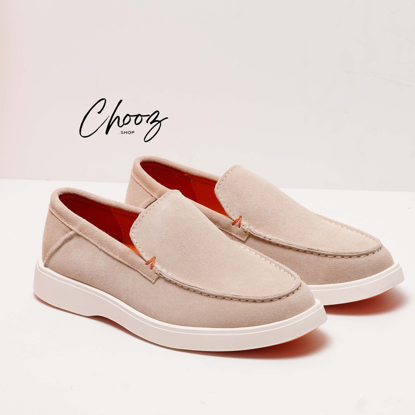 Fabio Lorenzi Réf:T7111 Apricot Loafer Semelle polyuréthane, vrai daim