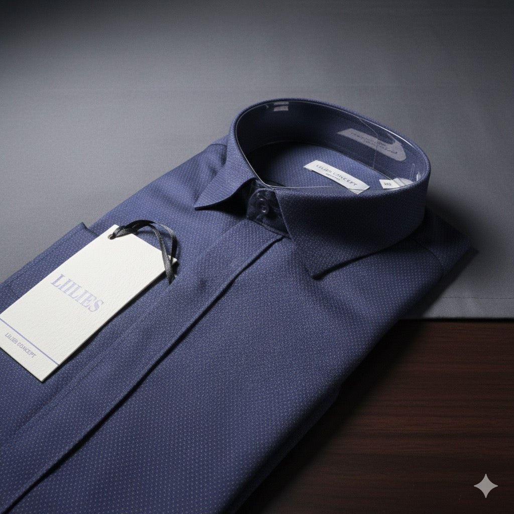 Chemise LILIES Navy Bouton discret