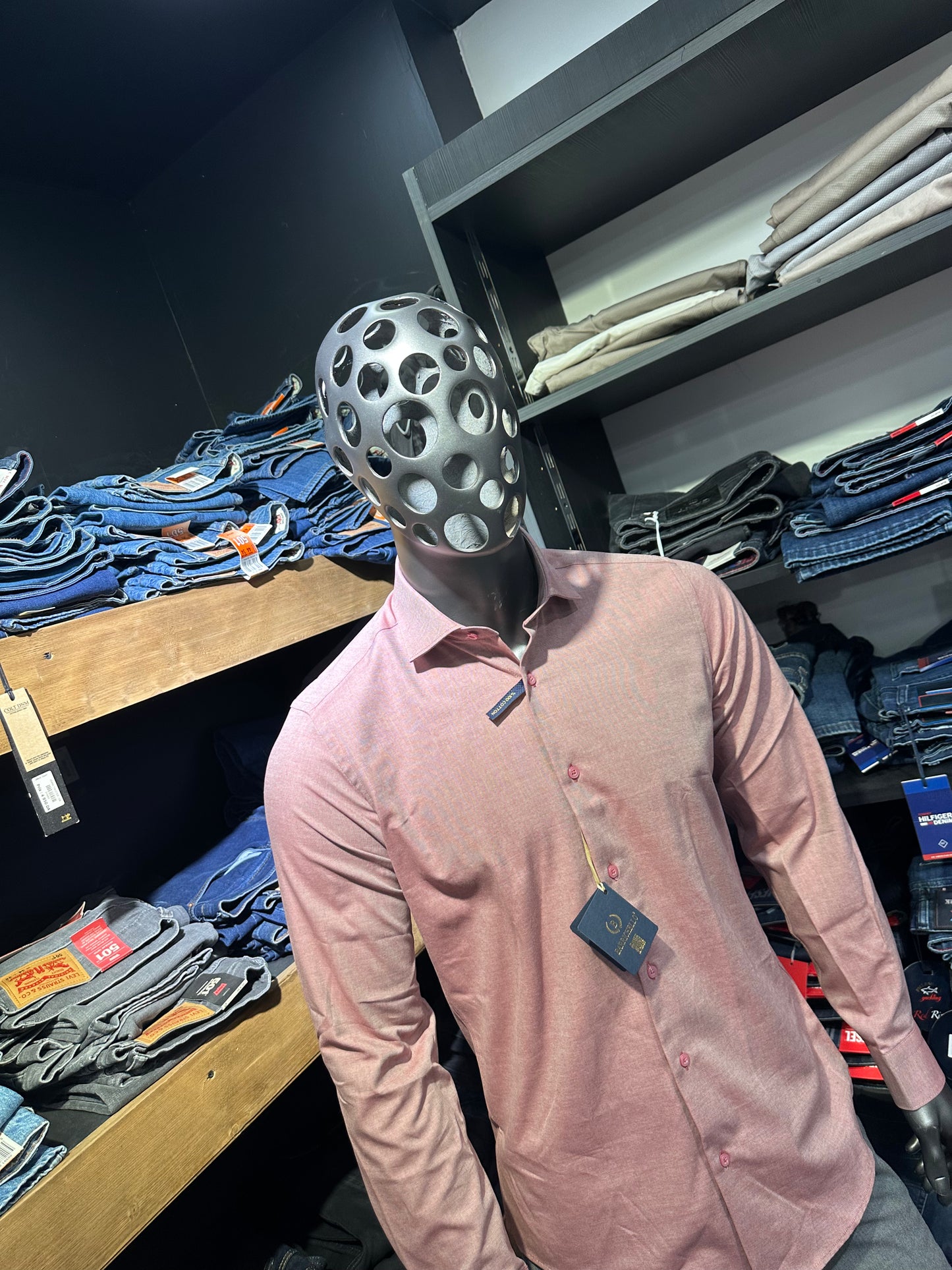 Chemise BARRICHELLO 100% COTON Crevette