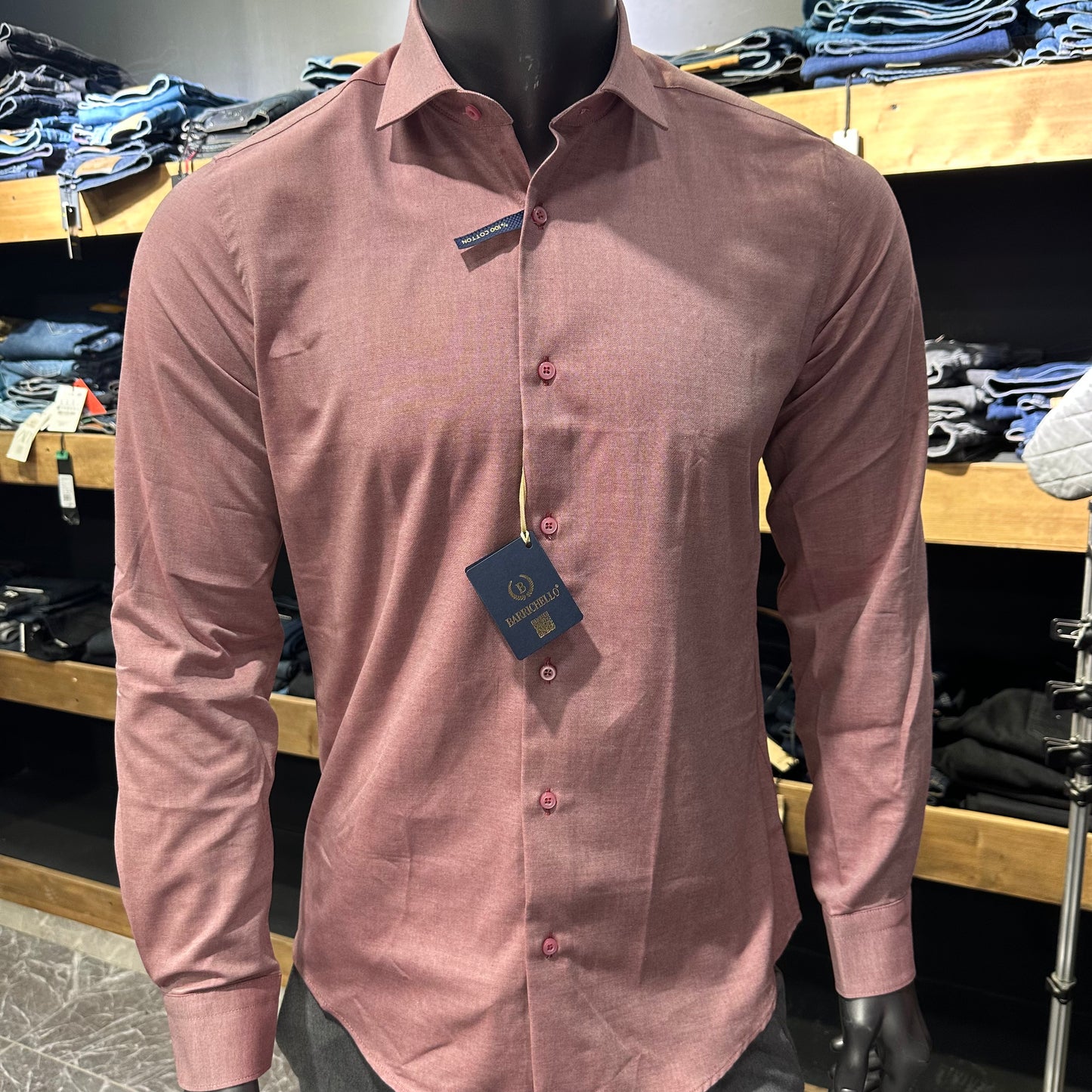 Chemise BARRICHELLO 100% COTON Crevette