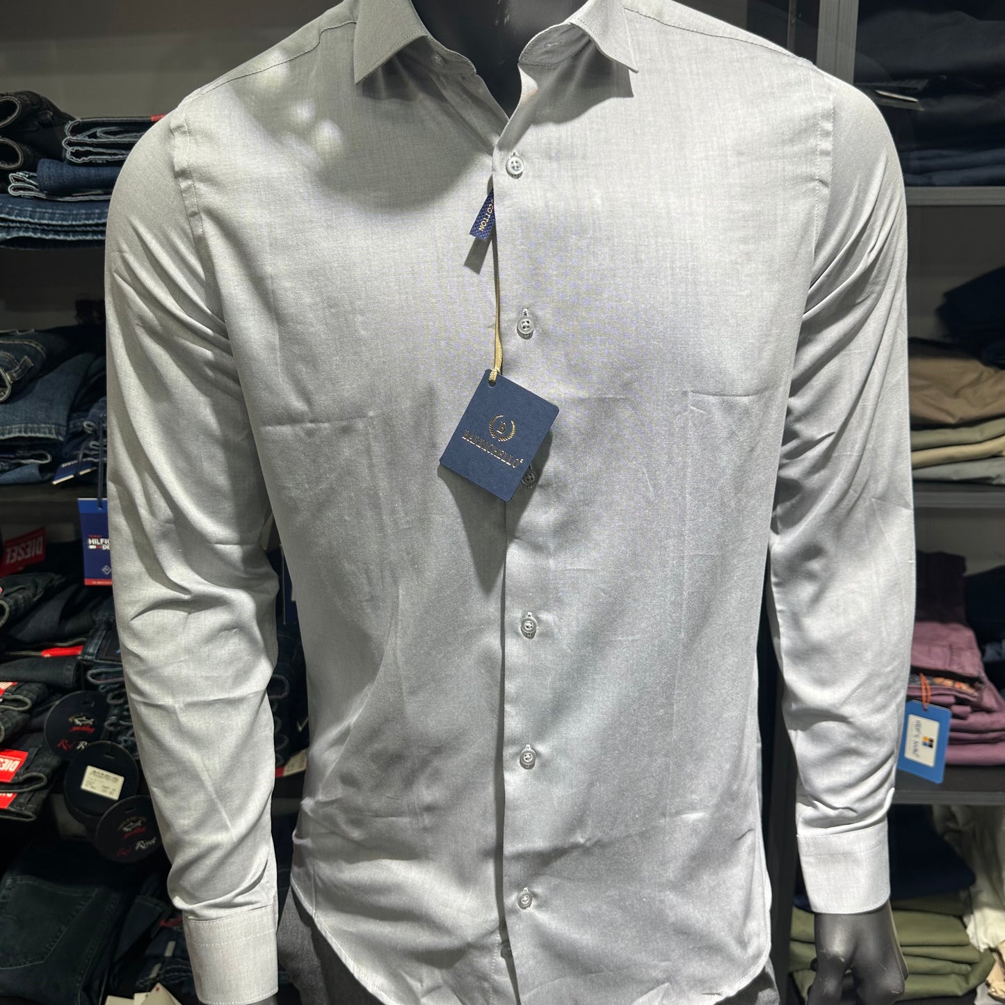 Chemise BARRICHELLO 100% Coton Grise
