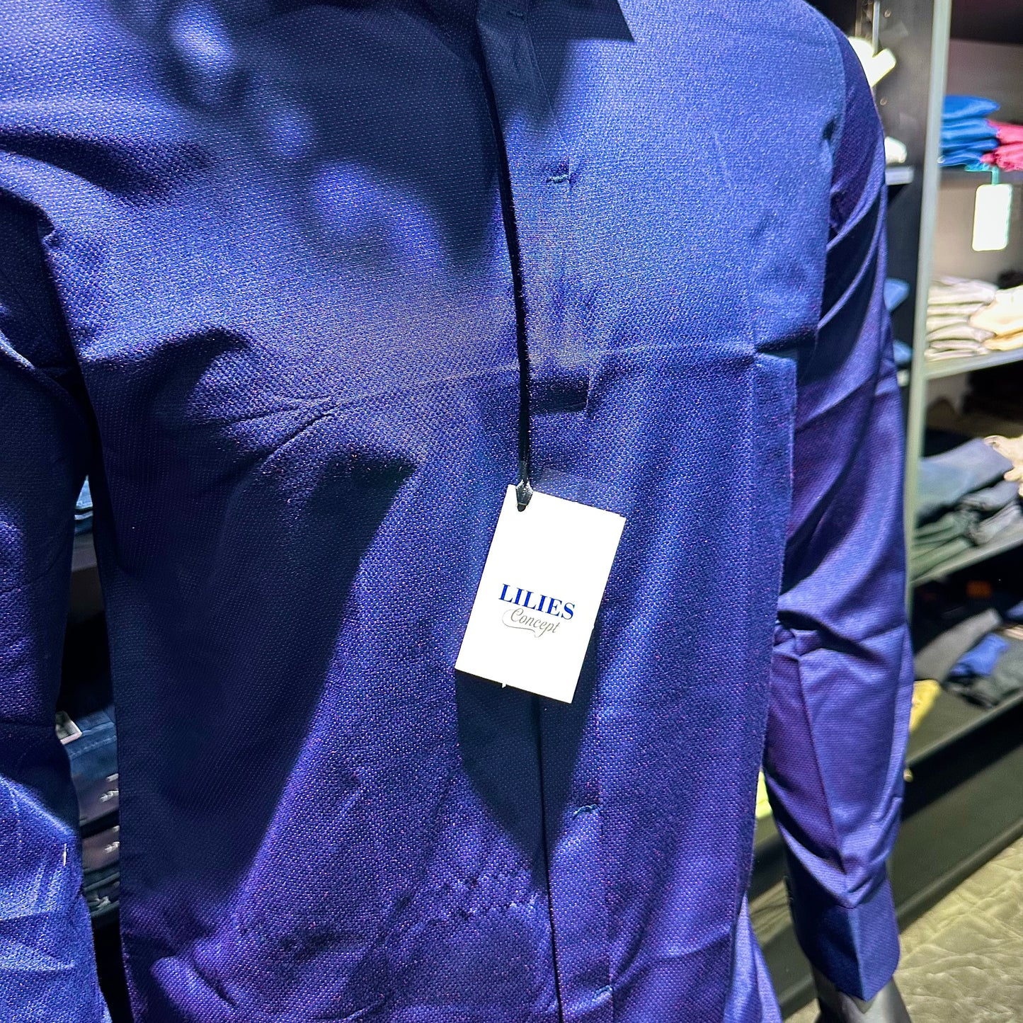 Chemise LILIES Navy Bouton discret