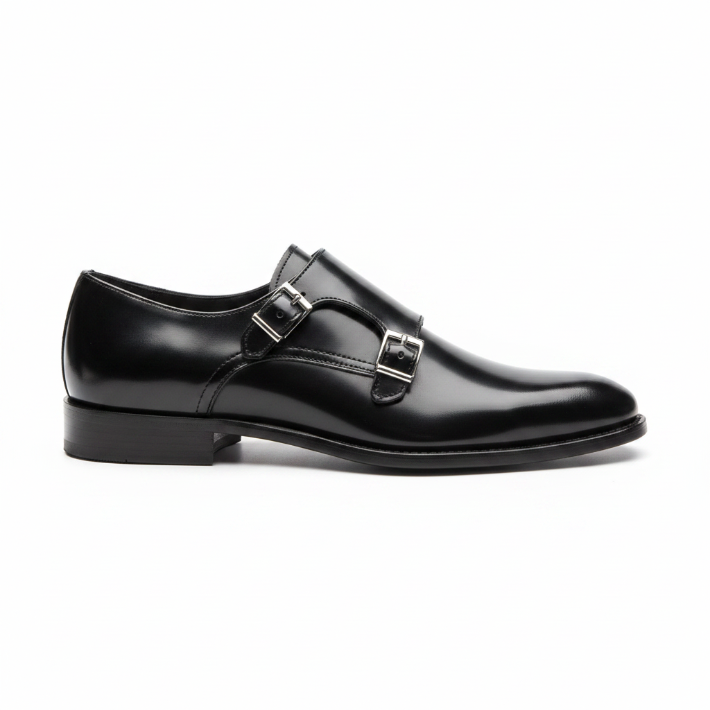 Black Double Monk Polished Side