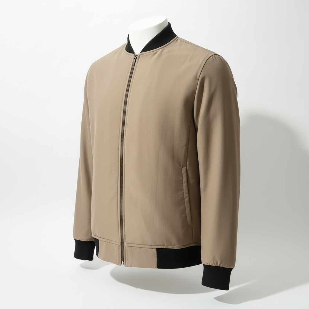 Bomber marron taupe trois-quarts 1