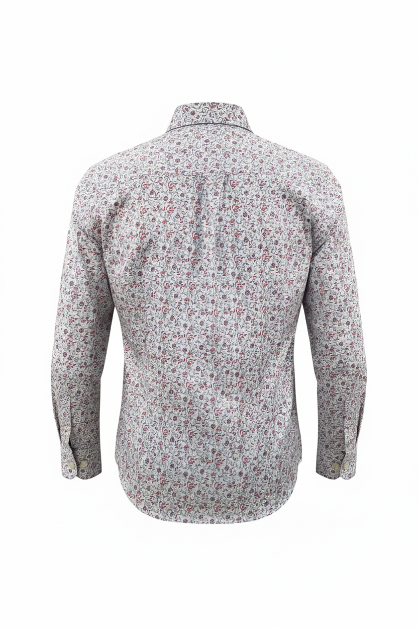 Chemise blanche florale vue de dos