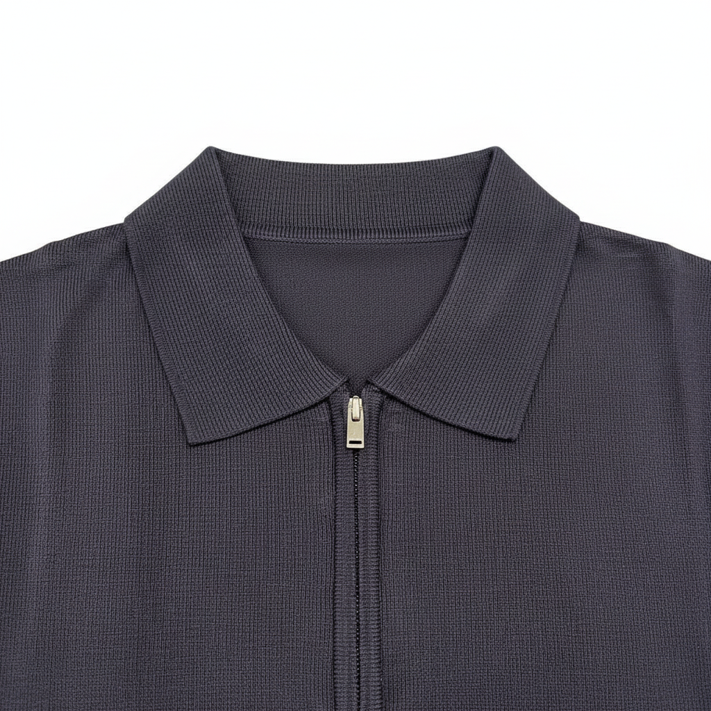 Polo Zip Navy Détail