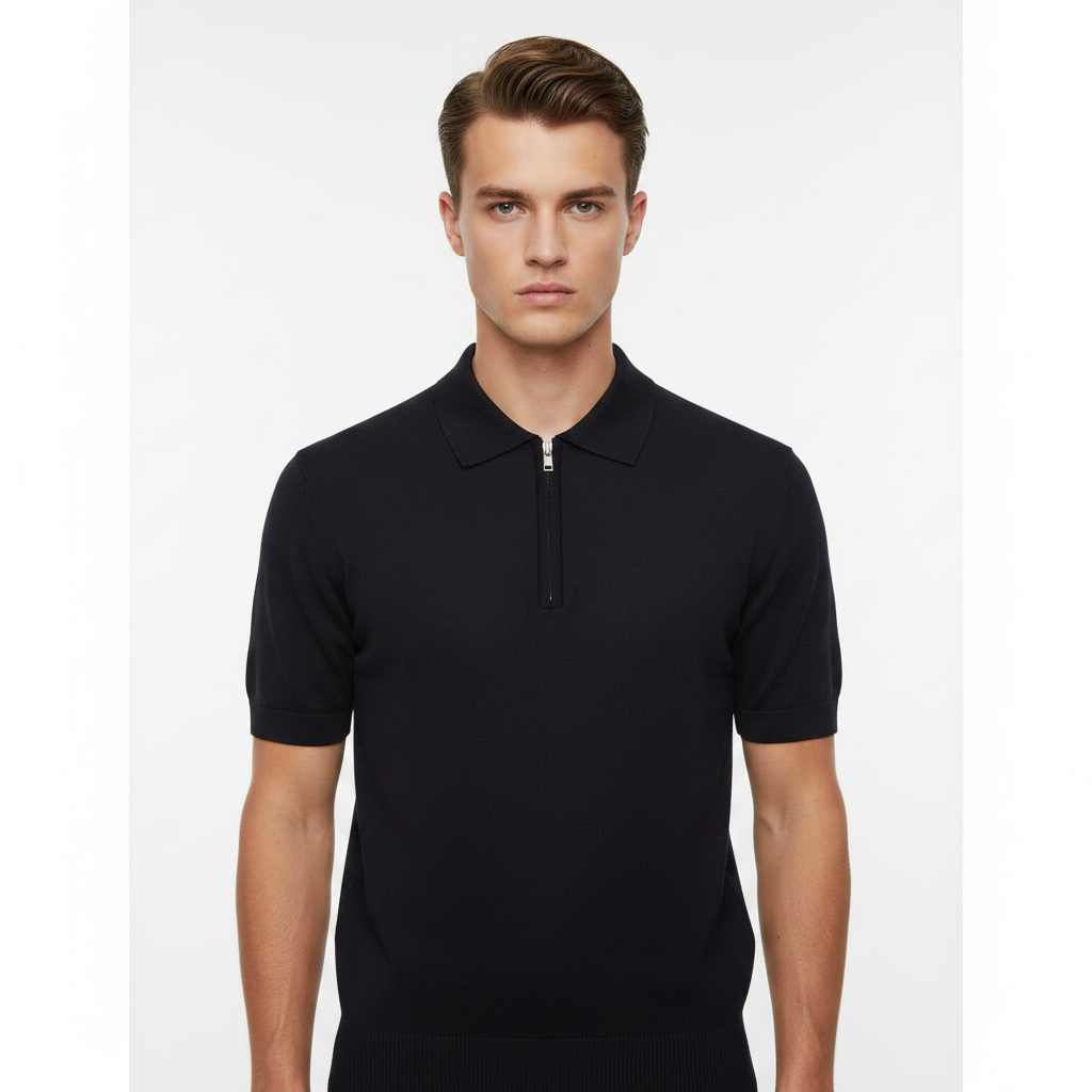 Polo zippé navy buste