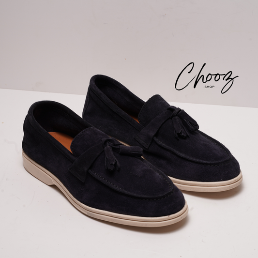 Old Money Mocassin 093 Camoscio Bleu made in Italy