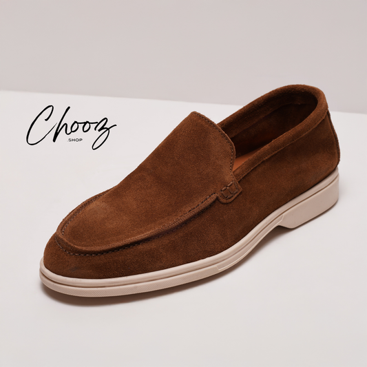 Old Money Mocassin 091 Camoscio Marron made in Italy