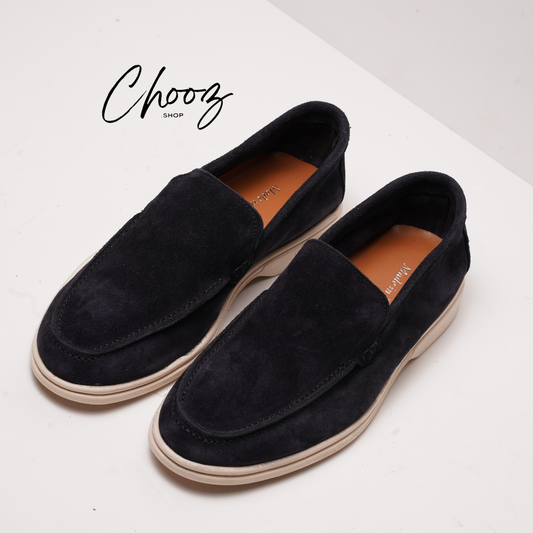 Old Money Mocassin 091 Camoscio Bleu made in Italy