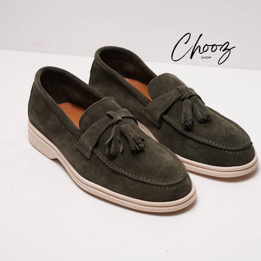 Old Money Mocassin 093 Camoscio Vert made in Italy