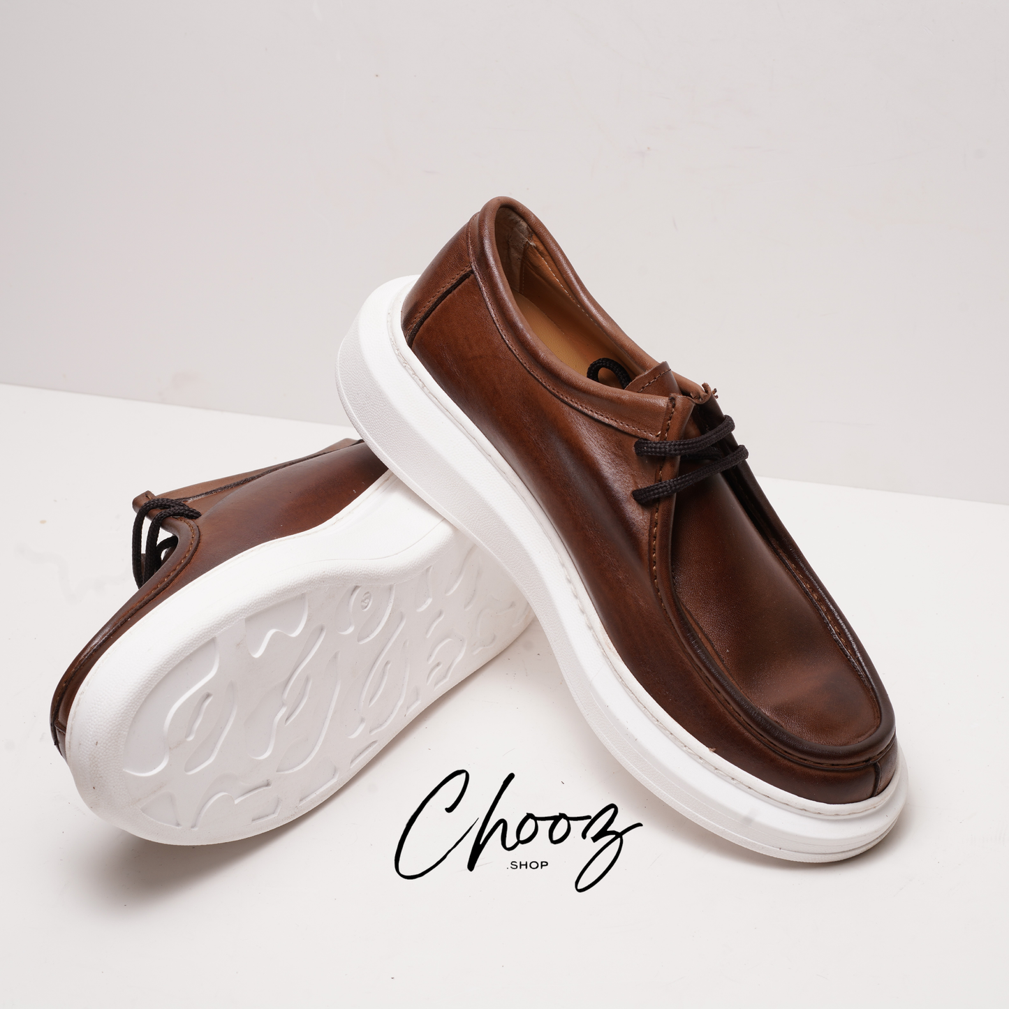 Leather V.F Shoes Marron Made in Italy