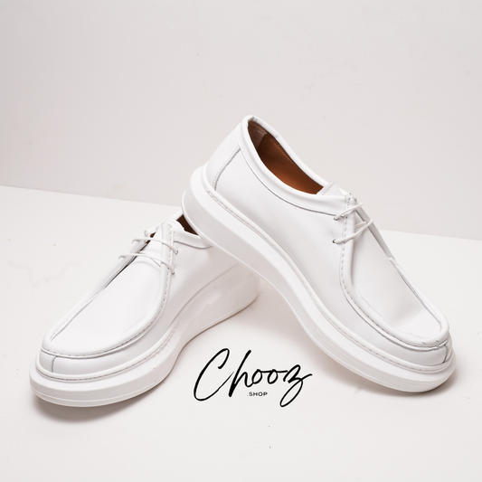 Leather V.F Shoes Blanc Made in Italy