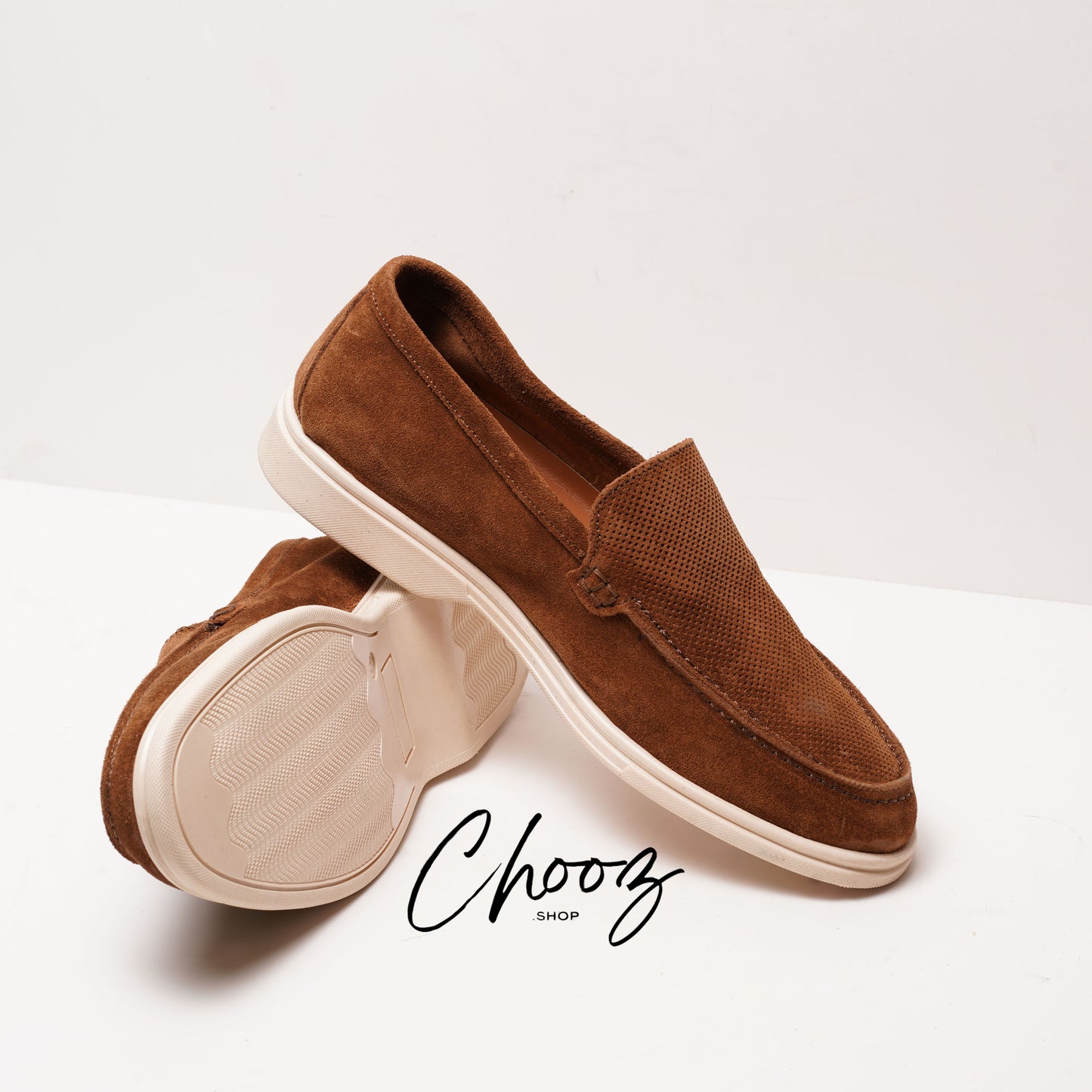 Old Money Mocassin 091 Camoscio Marron Forato made in Italy