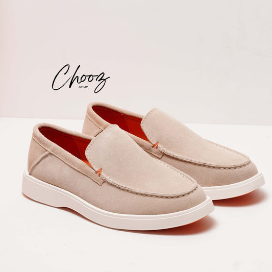 Fabio Lorenzi Réf:T7111 Apricot Loafer Semelle polyuréthane, vrai daim