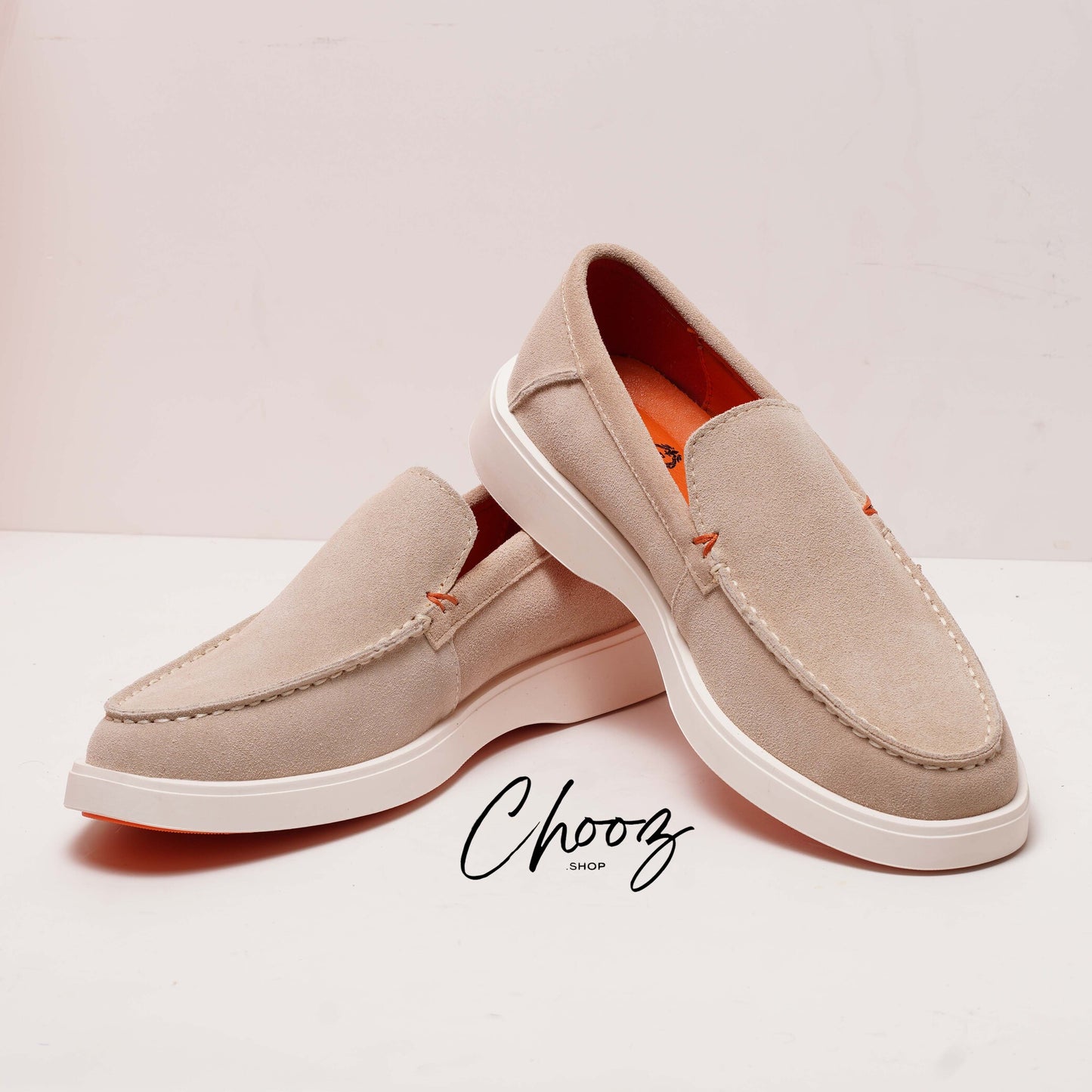 Fabio Lorenzi Réf:T7111 Apricot Loafer Semelle polyuréthane, vrai daim