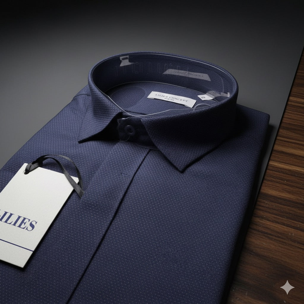 Chemise LILIES Navy Bouton discret