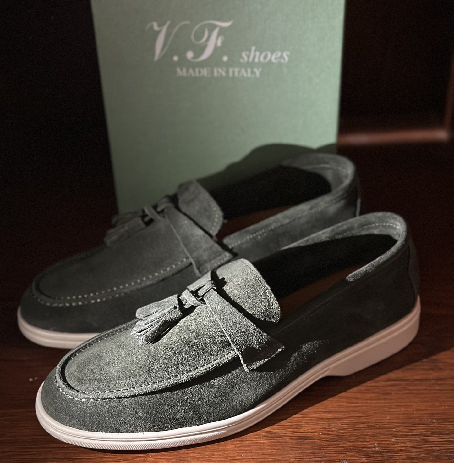 Old Money Mocassin 093 Camoscio Vert made in Italy