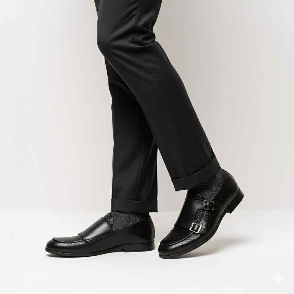 Monk doppia fibbia Nero Made in Italy