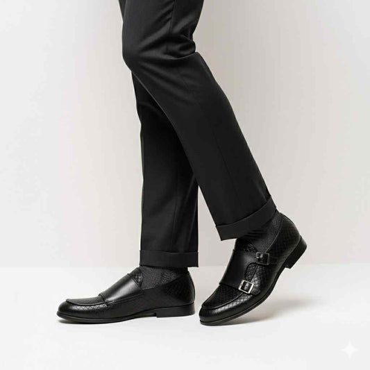 Monk doppia fibbia Nero Made in Italy