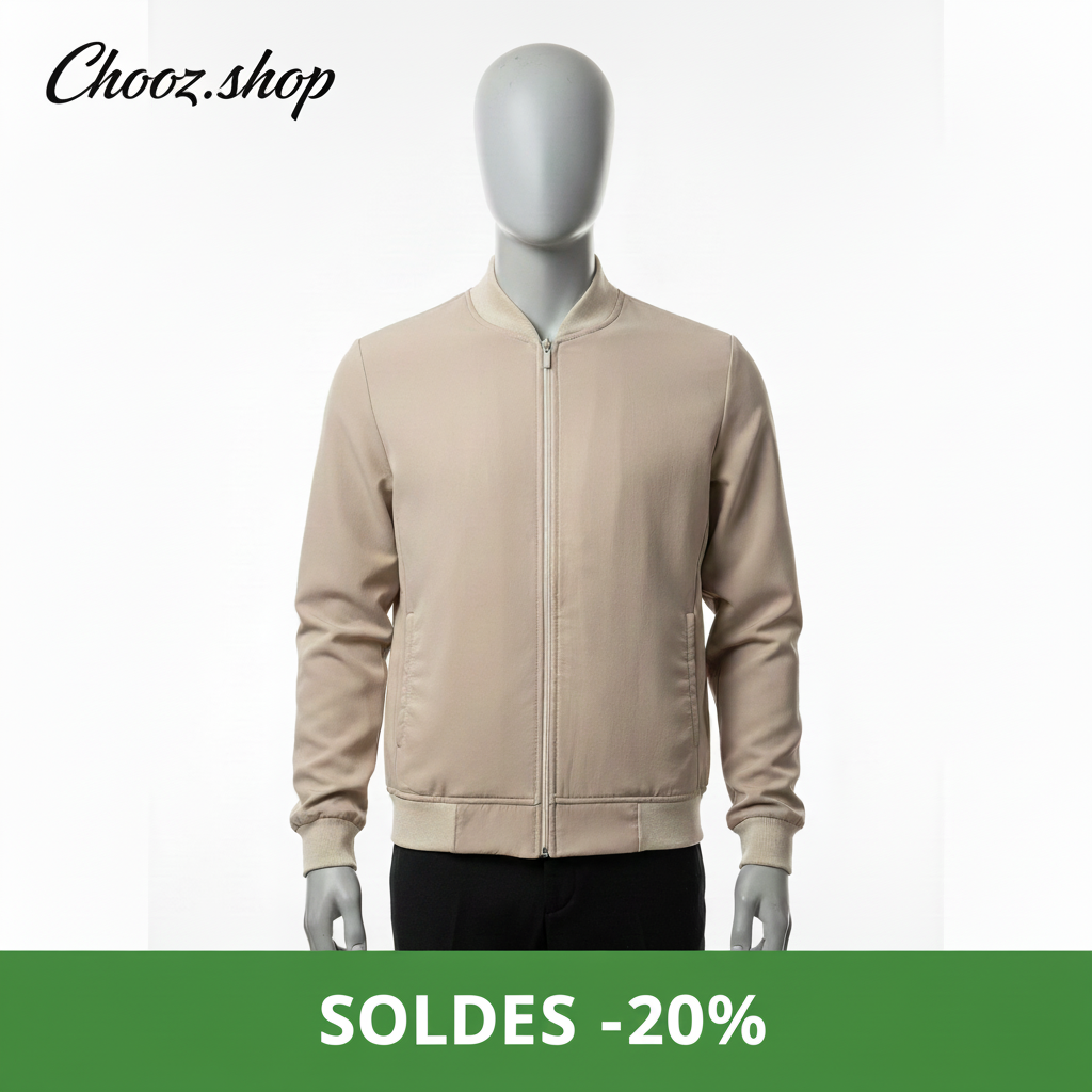 Bannière soldes bomber beige -20%
