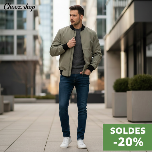 Bannière soldes bomber kaki lifestyle -20%