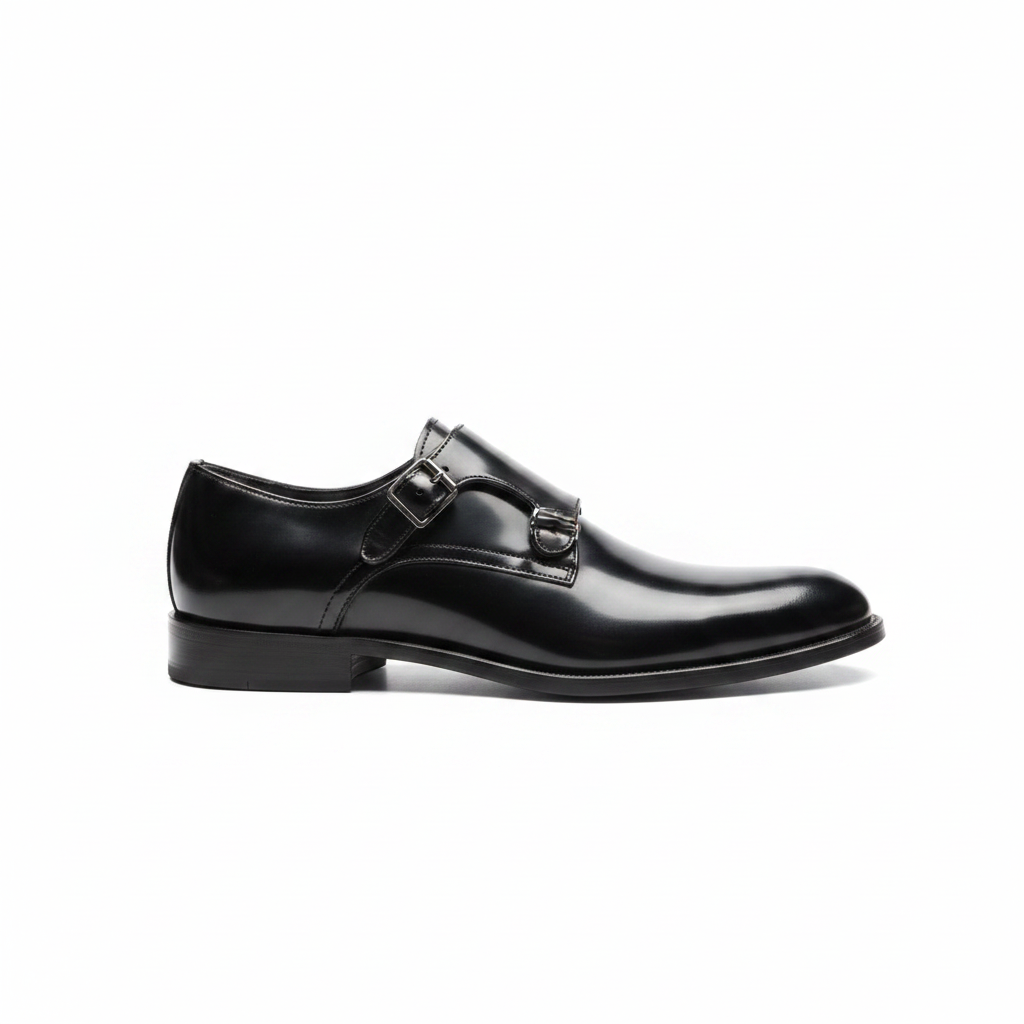 Black Single Monk Polished Side