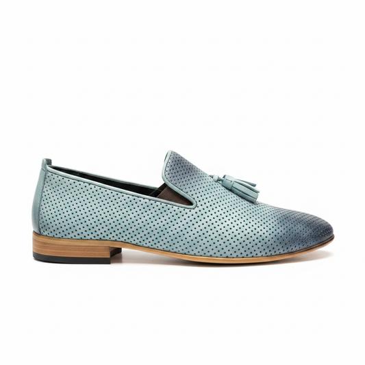 Blue Perforated Loafer Side
