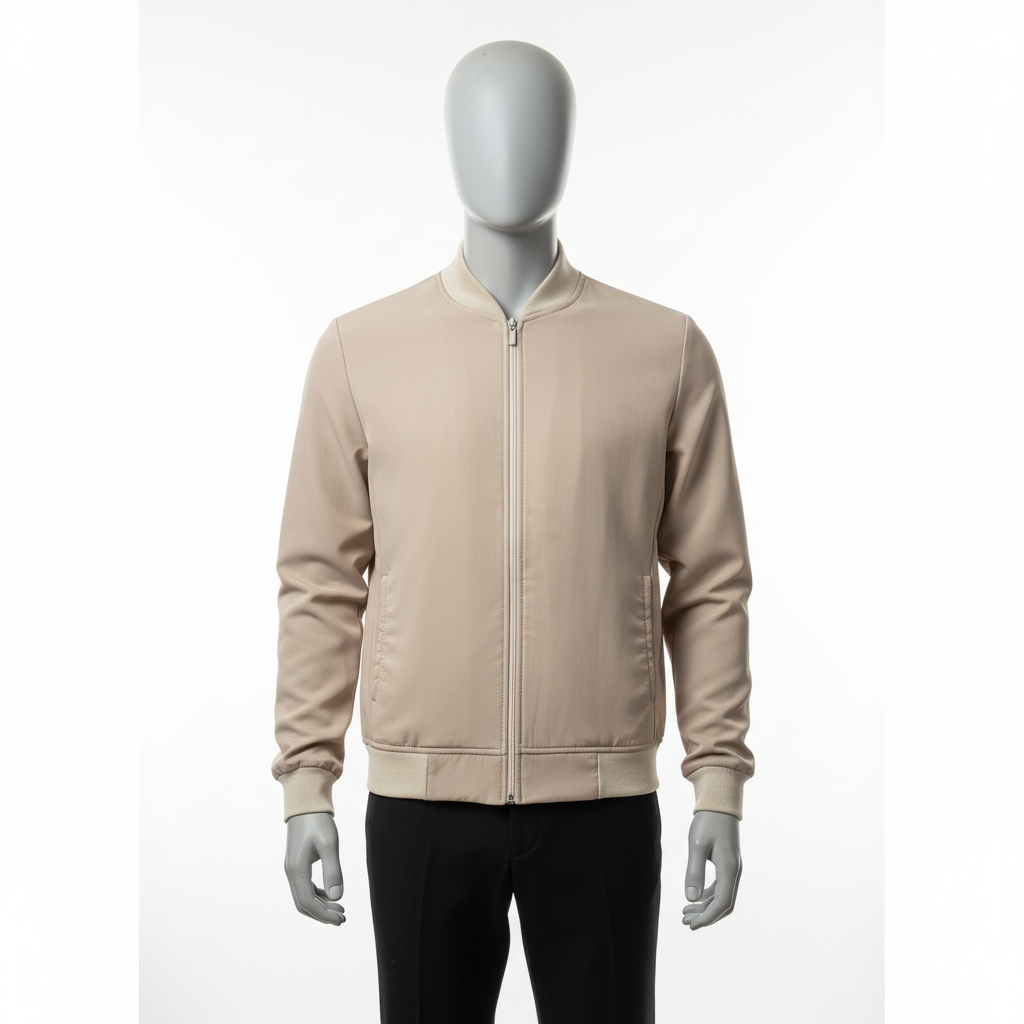 Bomber beige satiné face carré