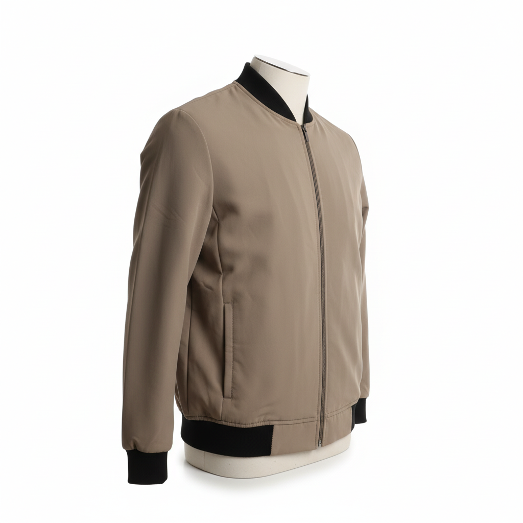 Bomber marron taupe trois-quarts 3
