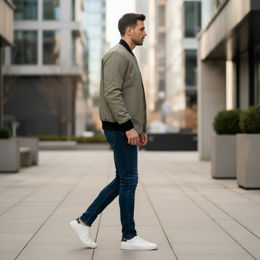 Bomber vert kaki profil