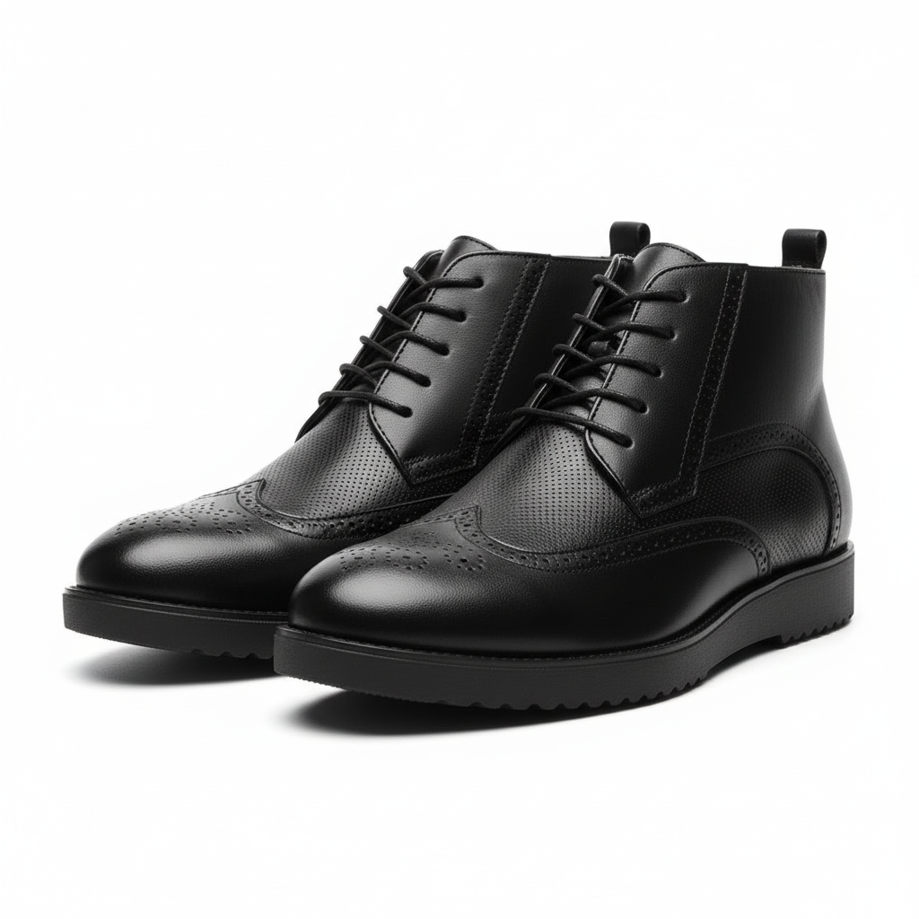 Boots brogue fond blanc