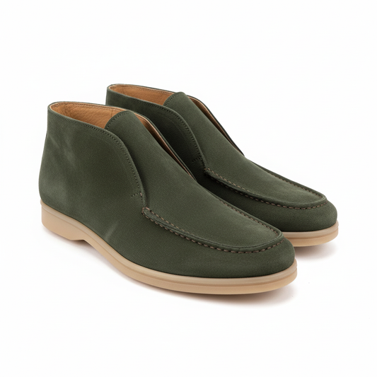 Boots daim vert kaki - détail