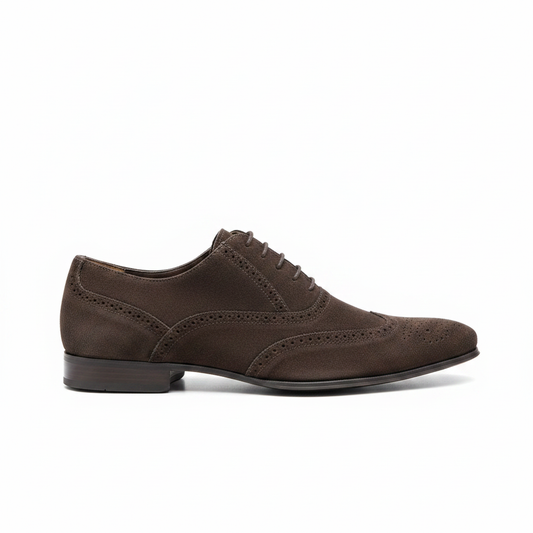 Brown Suede Brogue Derby Sole