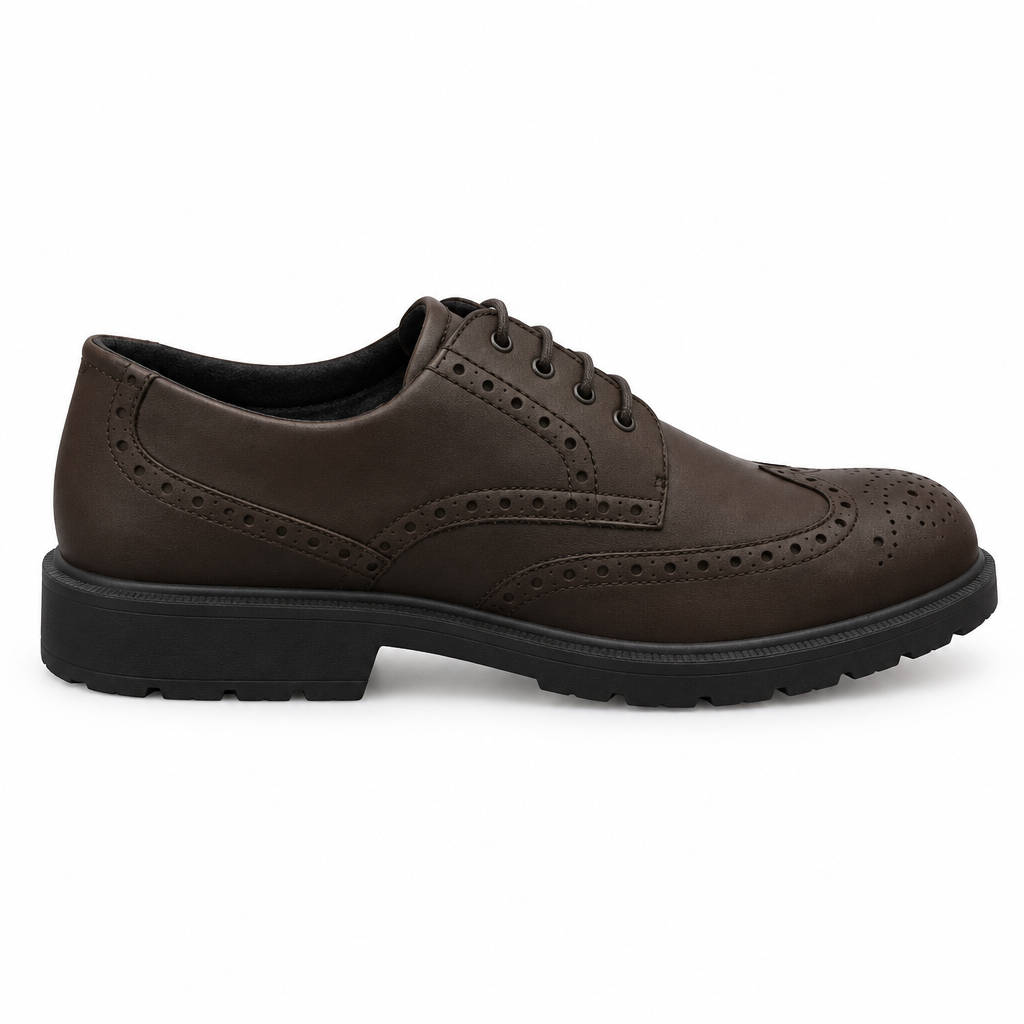 Chaussure brun foncé, vue de profil