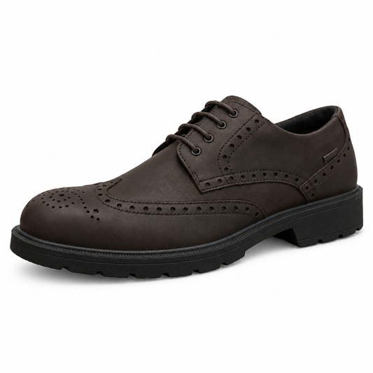 Chaussure brun foncé, vue trois-quarts