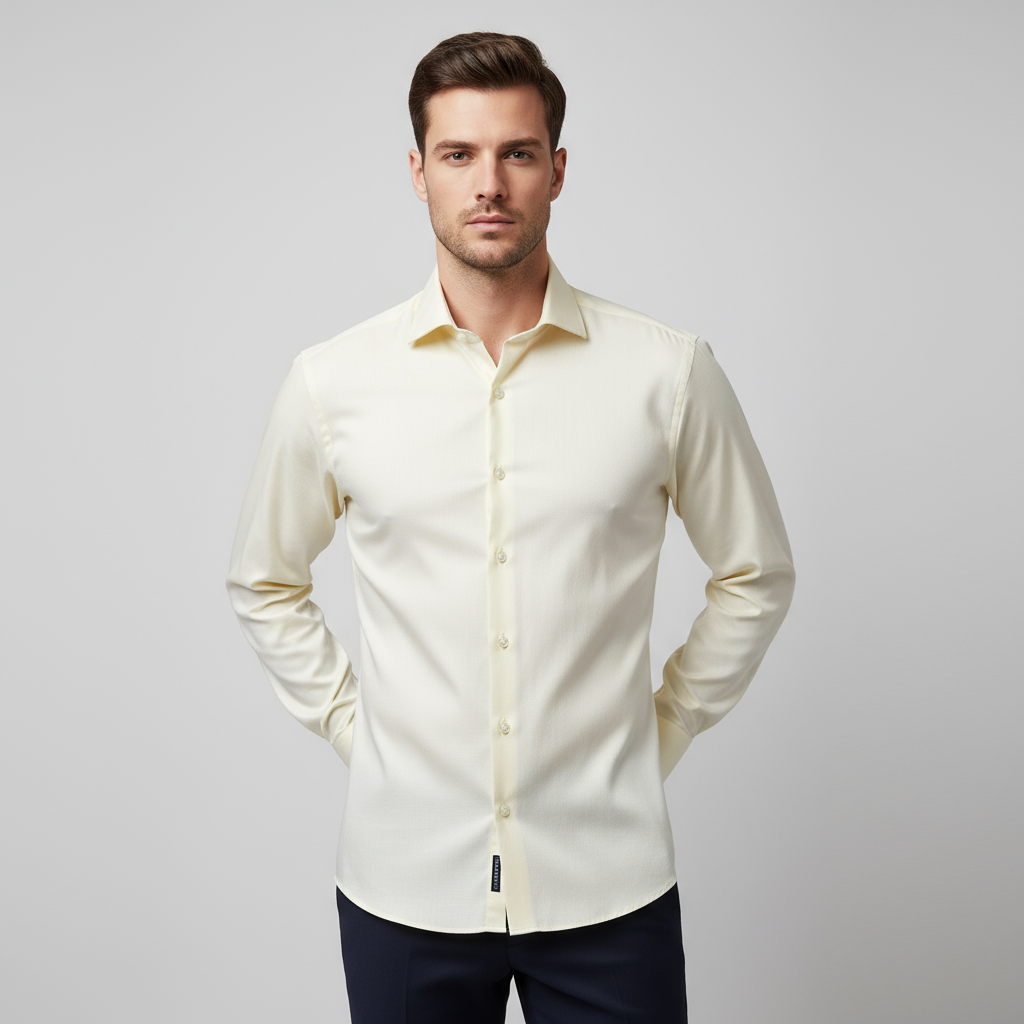 Chemise BARRICHELLO blanche portée slim fit