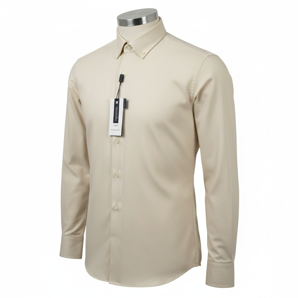 Chemise beige avec boutons col