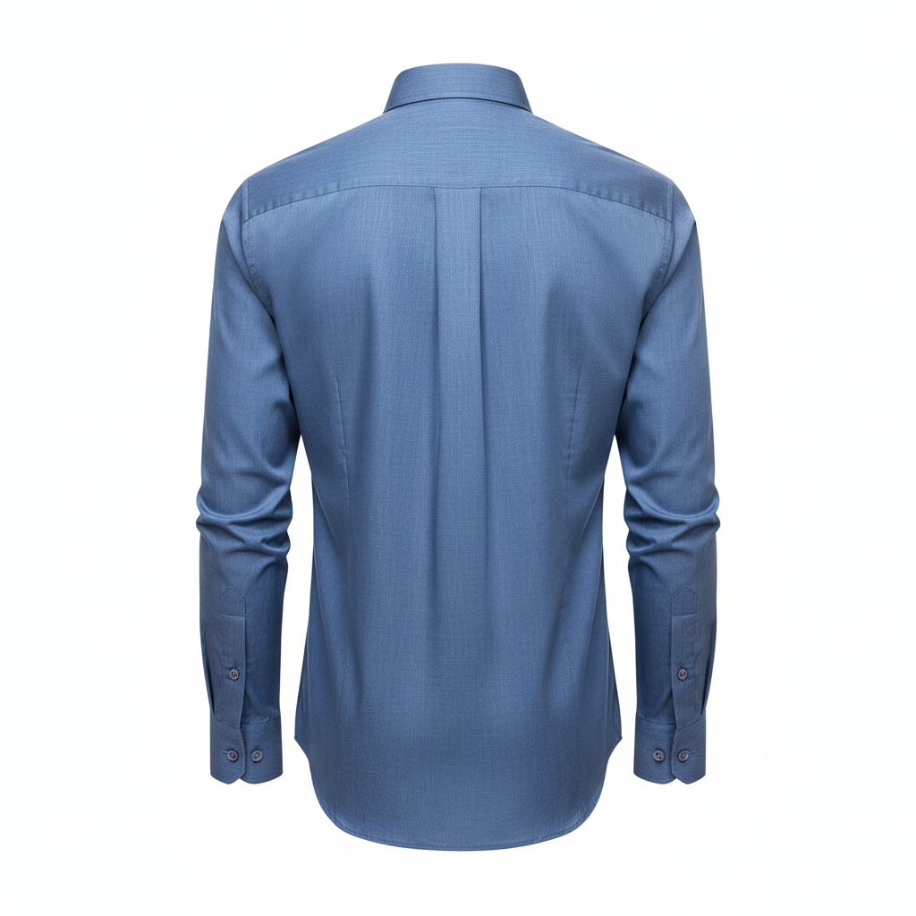 Chemise bleu acier vue de dos