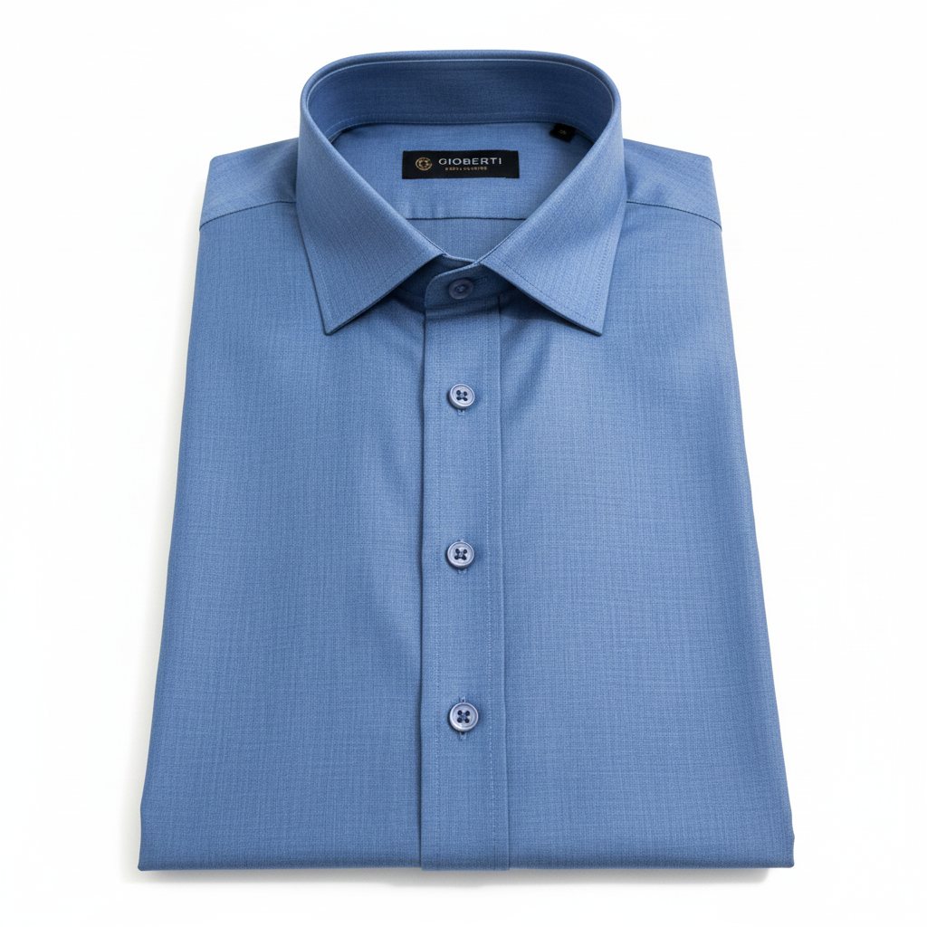 Chemise bleu acier vue de face