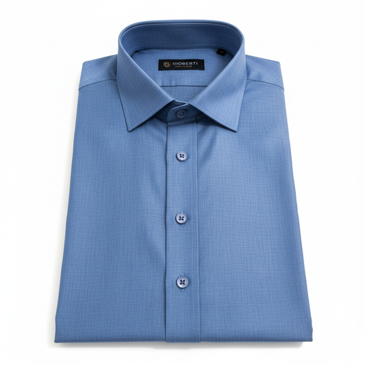Chemise bleu acier vue de face