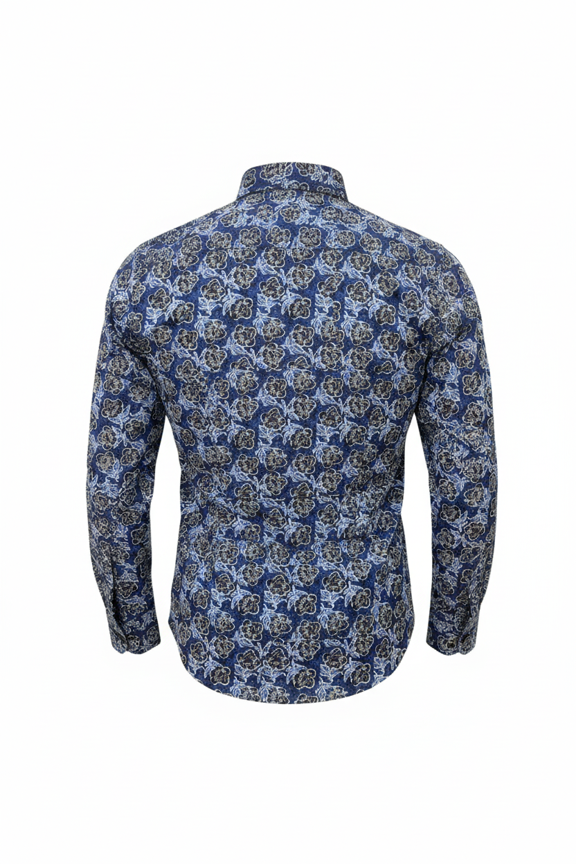 Chemise bleu marine vue de dos